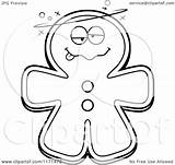 Man Gingerbread Drunk Mascot Clipart Cartoon Coloring Outlined Vector Cory Thoman Ginger Getdrawings Bread Drawing Royalty sketch template