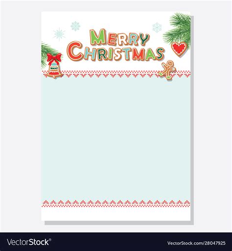 christmas santa letter blank template  decorated
