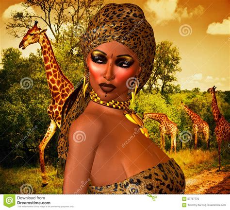 African American Woman In Leopard Print Fashion With