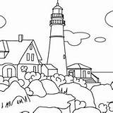 Coloring Pages Lighthouse Light Lighthouses Maine Places Choose Board Search sketch template