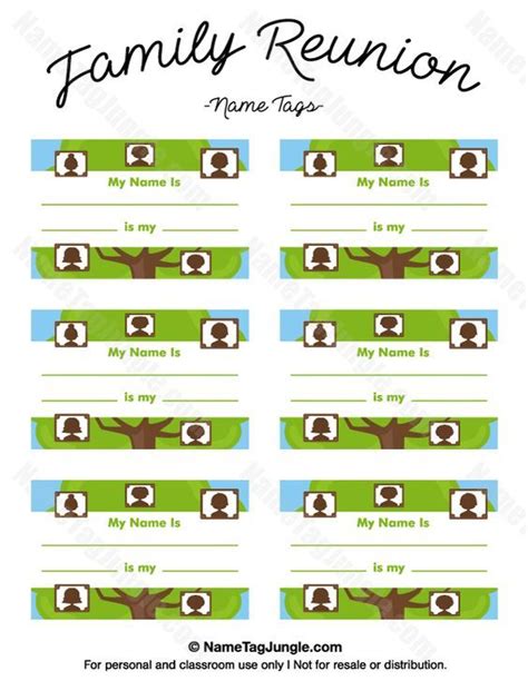 printable family reunion  tags  fields