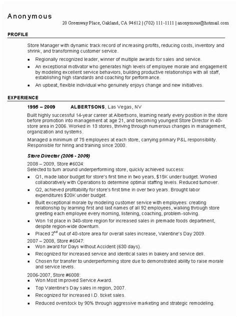 retail store manager resume lovely retail store manager resume sample
