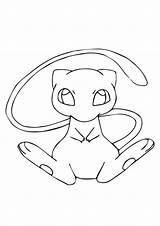Mew Pokemon Cute Coloring Printable Pages Kids Description sketch template