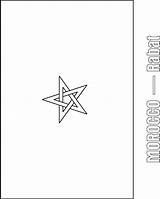 Flag Morocco Coloring Pages Kids sketch template