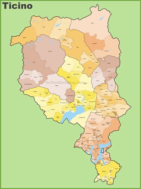 canton  ticino municipality map
