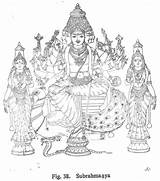 Hindu Lord Coloring Gods Murugan Pencil Drawings Outline Pages Shiva Indian Book God Painting Temple Template Mural Choose Board sketch template
