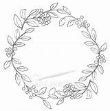 Wreath Fall Coloring Drawing Pages Leaf Embroidery Laurel Floral Leaves Kit Designs Flower Wreaths Justpaintitblog Hand Patterns Berry Paint Just sketch template