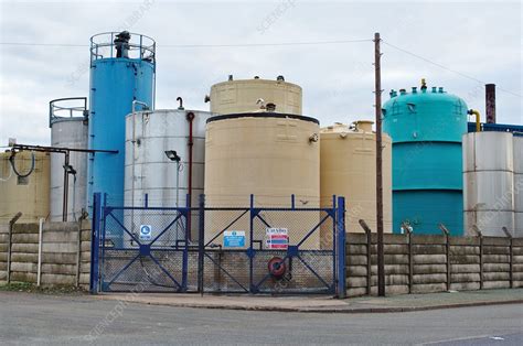 chemical storage tanks stock image  science photo library