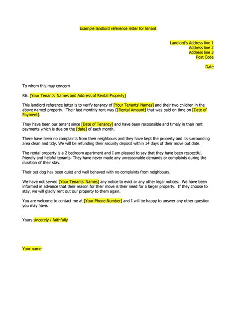 landlord repair letter template