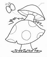 Coloring Pages Simple Mushroom Shape Kids Easy Fall Fungi Mushrooms Color Printable Children Toadstool Autumn Shapes Print Fun Adults Getdrawings sketch template