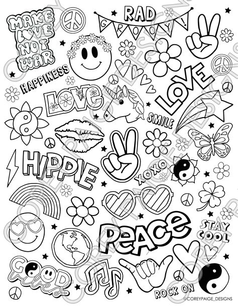 good vibes coloring sheet pack coreypaigedesigns