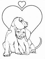 Coloring Pages Printable Dog Hearts Dogs Puppy Valentines Heart Choose Board sketch template