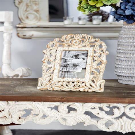 grayson lane white handmade intricately carved wood picture frame   picture frames
