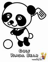 Golf Coloring Pages Clubs Panda Golfers Clip Domain Public Gallant Course Players Quilts Bear Stuff Tips Play Baby Red Choose sketch template