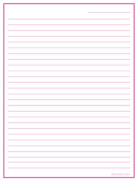 lined page  printable  printable stationery writing paper