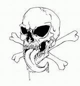 Coloring Crossbones Pirate Skulls Crossbone sketch template