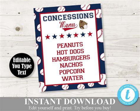 concession stand sign printable printable word searches