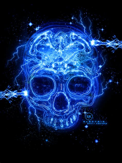 electric skull  maniakuk skull skull art art