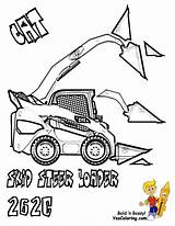 Skid Steer Coloring Drawing Bobcat Getdrawings sketch template