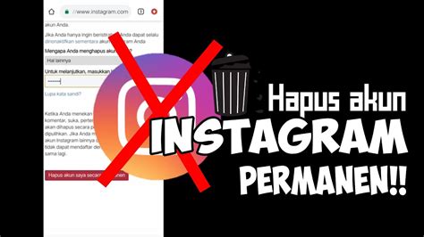 hapus akun instagram permanen tutorial youtube