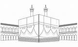 Mewarnai Kakbah Anak Islami Masjidil Haram Langit Awan Paud Menara Dengan sketch template