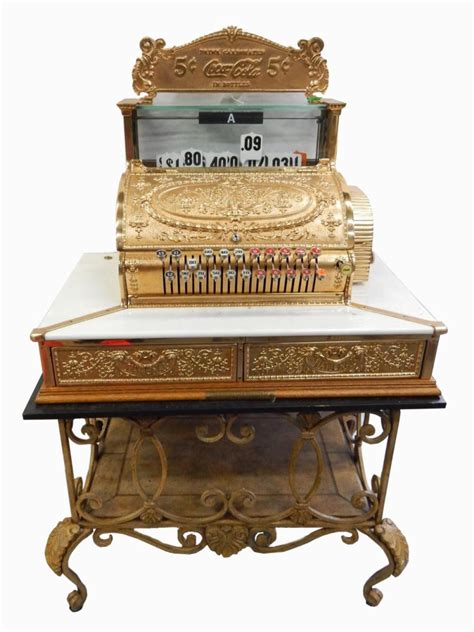 antique national cash register  stand