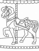 Coloring Pages Carnival Carousel Horse Ferris Wheel Bumper Cars Horses Printable Color Playing Circus Getcolorings Print sketch template