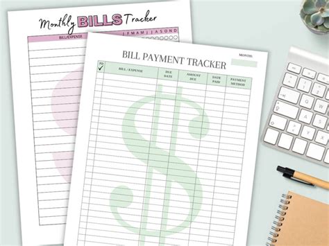 bill tracker printable  track  household expenses
