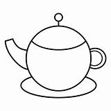 Tea Teapot Transparent Pot Icon Drink Stroke Svg Vexels sketch template