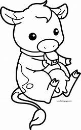 Cow Coloring Pages Baby Chibi Wecoloringpage Cows Sheets Farm sketch template