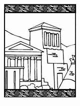 Greece Vbs Temples Coloringkids sketch template
