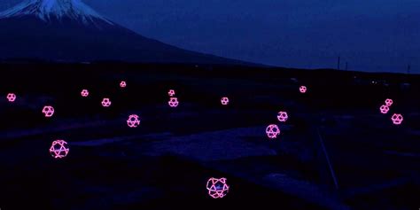 sky magic choreographed drones display trippy light show