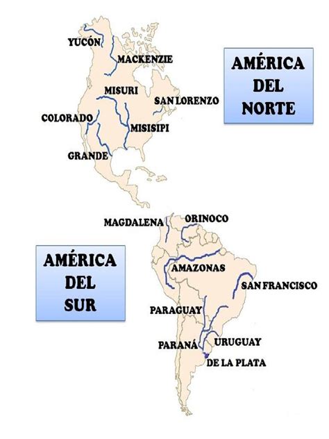 principales rios de america portal de tareas mapa de america images