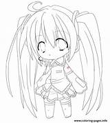 Anime Coloring Girl Chibi Pages Print Printable Color Book sketch template