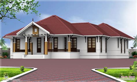 single floor  bedroom home  courtyard kerala home design  floor plans  dream houses