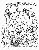 Gnome Coloring Christmas Pages Printable Holidays sketch template