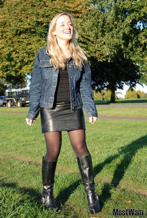 Leather Skirt Love Leather Skirt Leather Outfit Leather Skirt And Boots