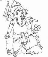 Ganesha Ganesh Hindu Diwali God Coloringhome 4to40 sketch template