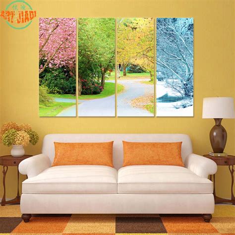 4 Piece Canvas Art A Cherry Tree Four Patterns In Four