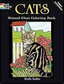 cats stained glass coloring book dover nature stained glass coloring