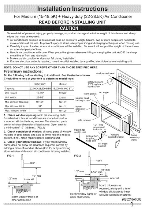 kenmore  installation instructions manual