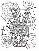 Hippie Coloring Colouring Visit Pages sketch template