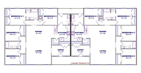 bedroom duplex house plan   plansource