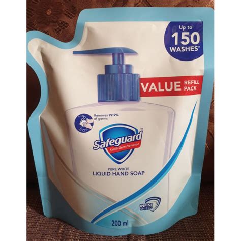 safeguard liquid hand soap pure white refill pack ml shopee