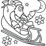 Sleigh Santa Coloring Pages Printable Colouring Color Getcolorings sketch template