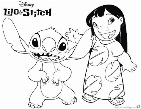 lilo  stitch coloring page beautiful lilo  stitch coloring pages