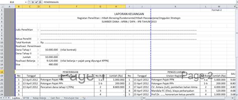 Contoh Format Laporan Keuangan Bulanan Excel Terbaru