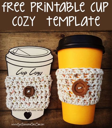 printable cup cozy template pinteres