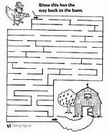 Mazes Maze Printable Farm Animals Worksheet Kids Coloring Activity Pages Worksheets Channel sketch template