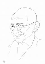 Gandhi Drawing Outline Mahatma Sketch Drawings Paintingvalley sketch template